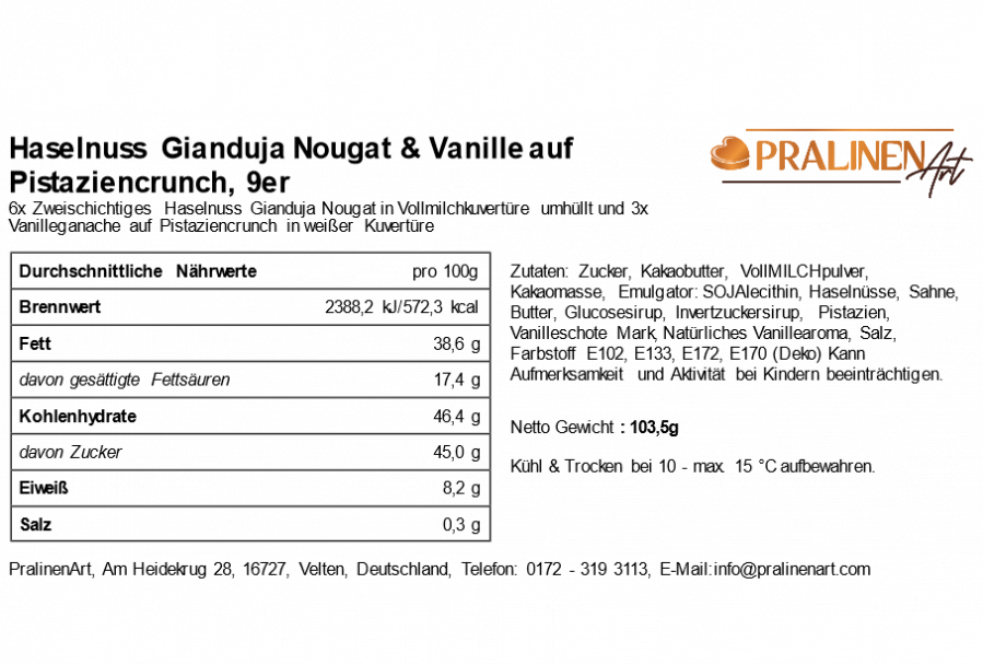 Edle Plalinen Nougat & Pistazie