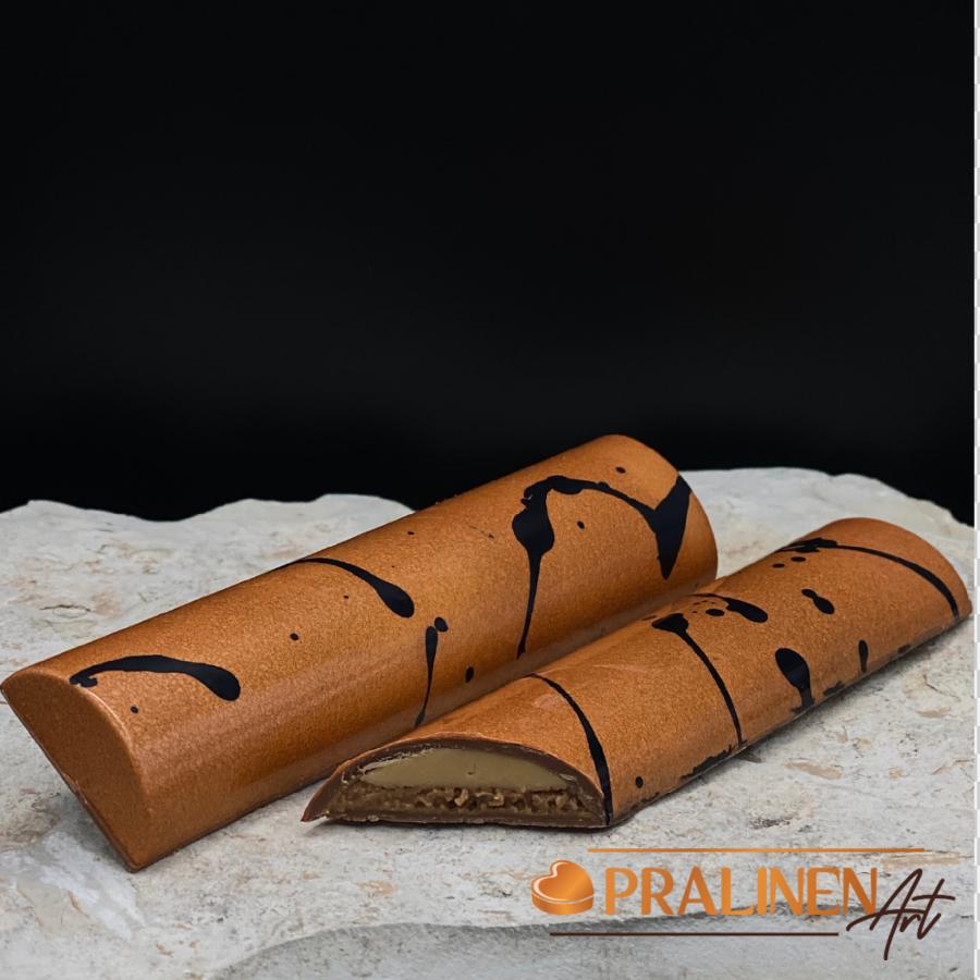 handgemachter Nougat Riegel von Pralinenart / Energieriegel mit edlem Haselnuss Gianduja Nougat aus piemonteser Haselnüssen gefüllt und mit Belgischer Vollmilchschokolade ummantelt