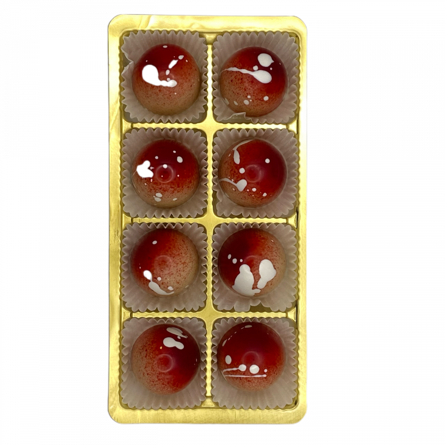 Erdbeere auf Joghurt | 8 Pralinen