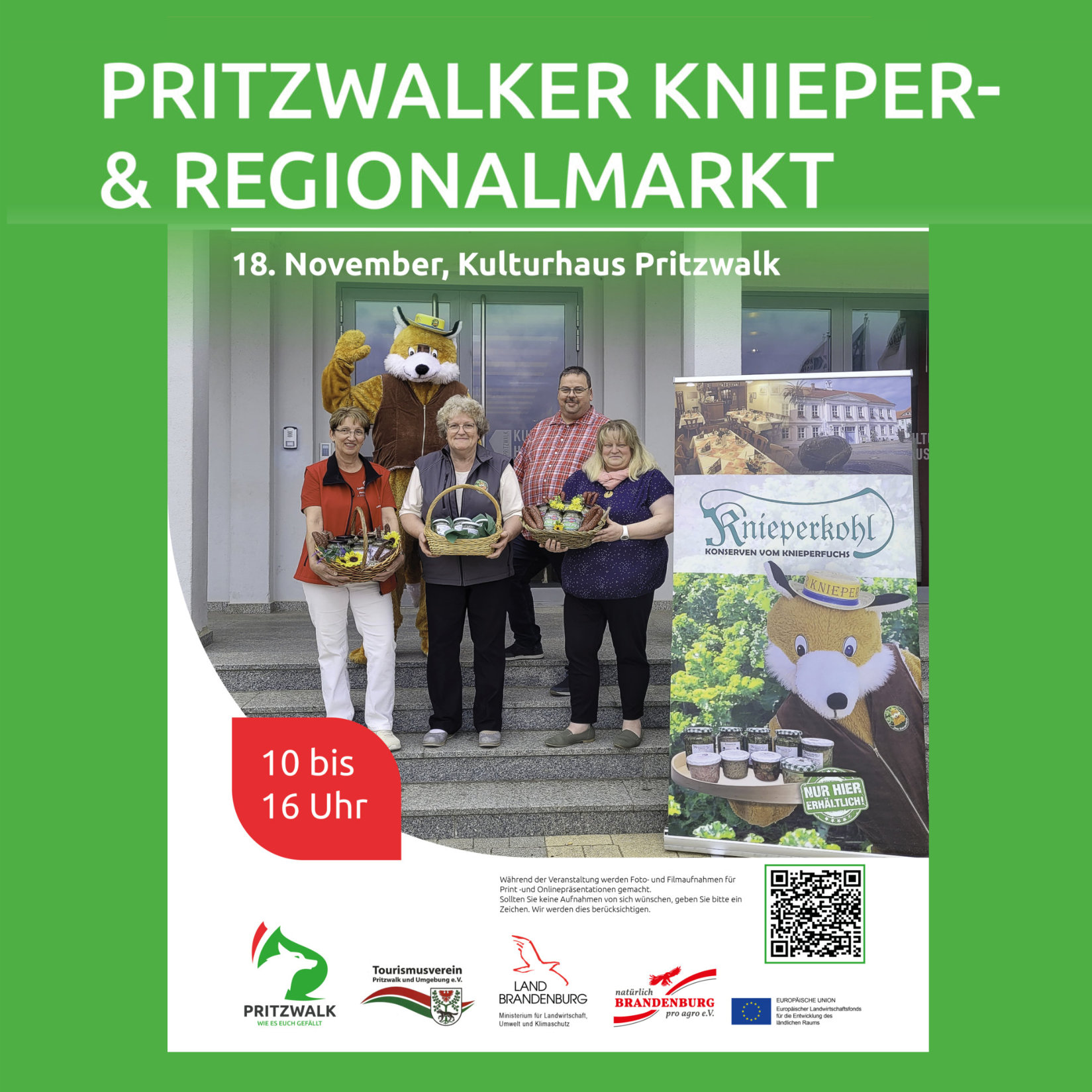 Einladung zum Pritzwalker Knieper- & Regionalmarkt am 18.11.2023