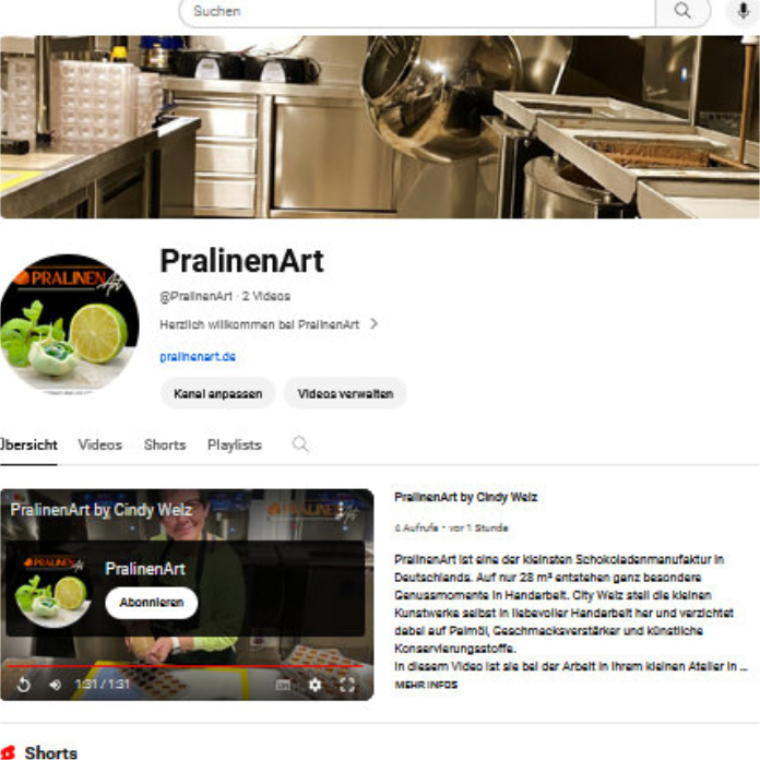 PralinenArt ist jetzt auch auf Youtube